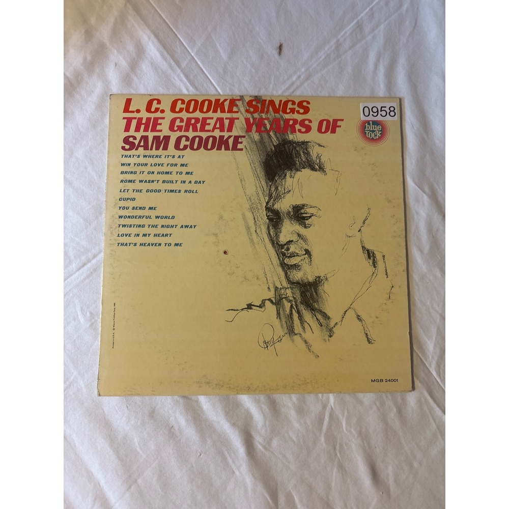 Blue Rock L.C. Cooke Sings Great Years of Sam Cooke Vinyl LP Mono Good MGB24001